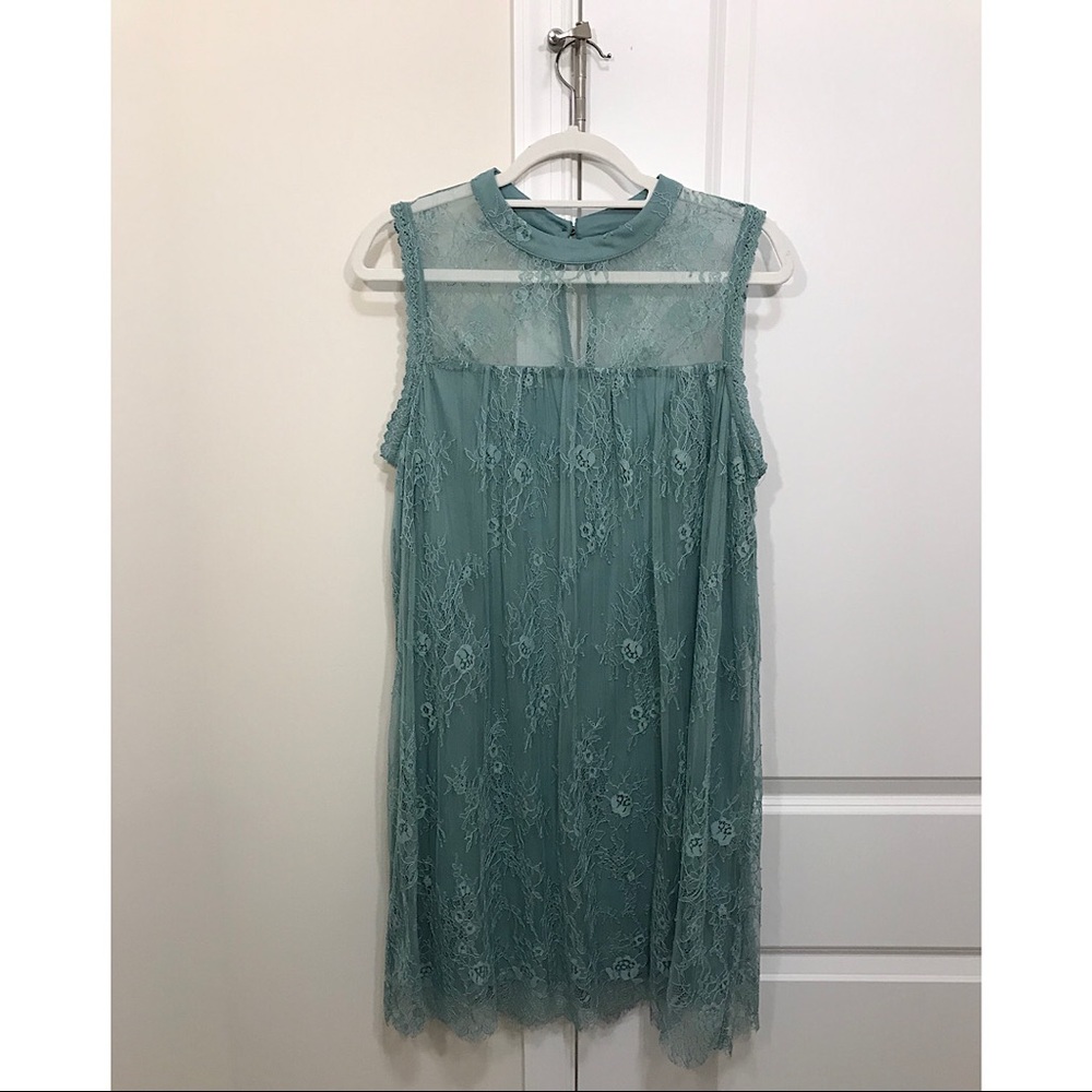 Xhilaration Blue Lace Shift Dress